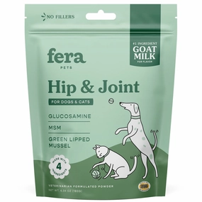 Fera Pets Hip & Joint Goat Milk Supplement Powder For Cats & Dogs 6.34oz sheep medicine goat wormer cattle supplement livestock vitamins farm animal health