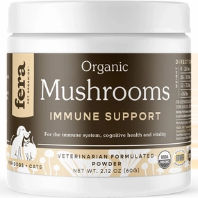Fera Pets Organic Mushrooms Immune Support Supplement Powder For Cats & Dogs 2.12oz sheep medicine goat wormer cattle supplement livestock vitamins farm animal health