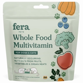 Fera Pets Whole Food Multivitamin Supplement Topper For Cats & Dogs 3.7oz sheep medicine goat wormer cattle supplement livestock vitamins farm animal health