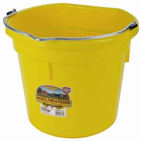 Flat Back Plastic Bucket, 20 qt, Yellow multi-pet food pet bundle kits pet care sets pet health combos pet treat packs