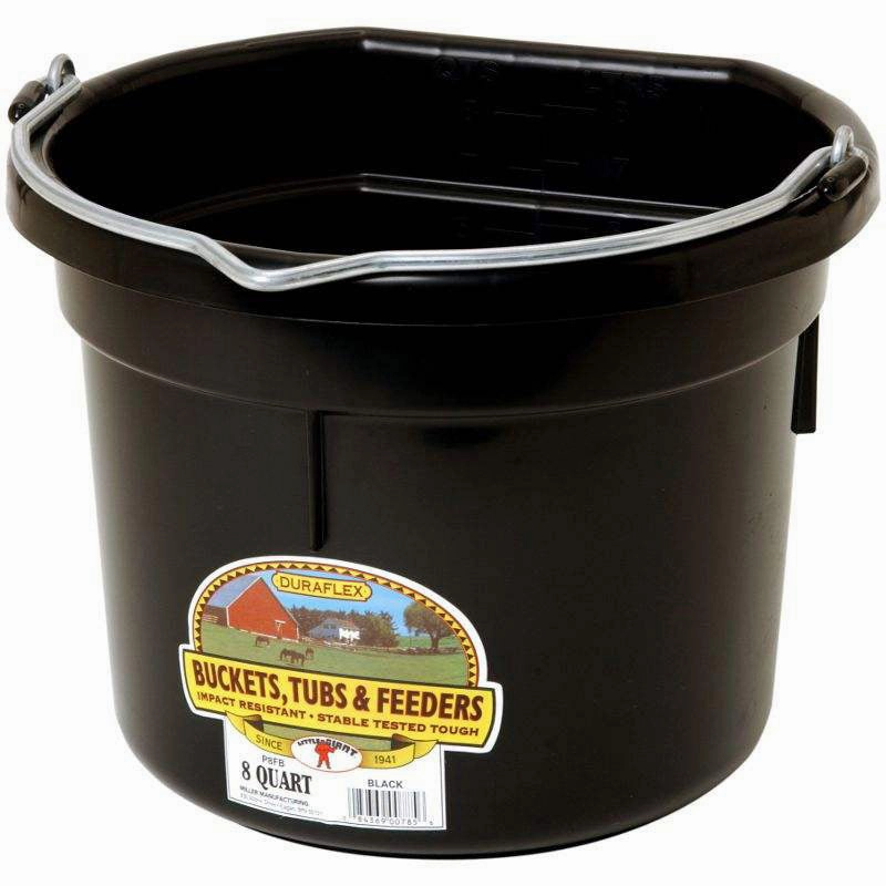 Flat Back Plastic Bucket, 8 qt