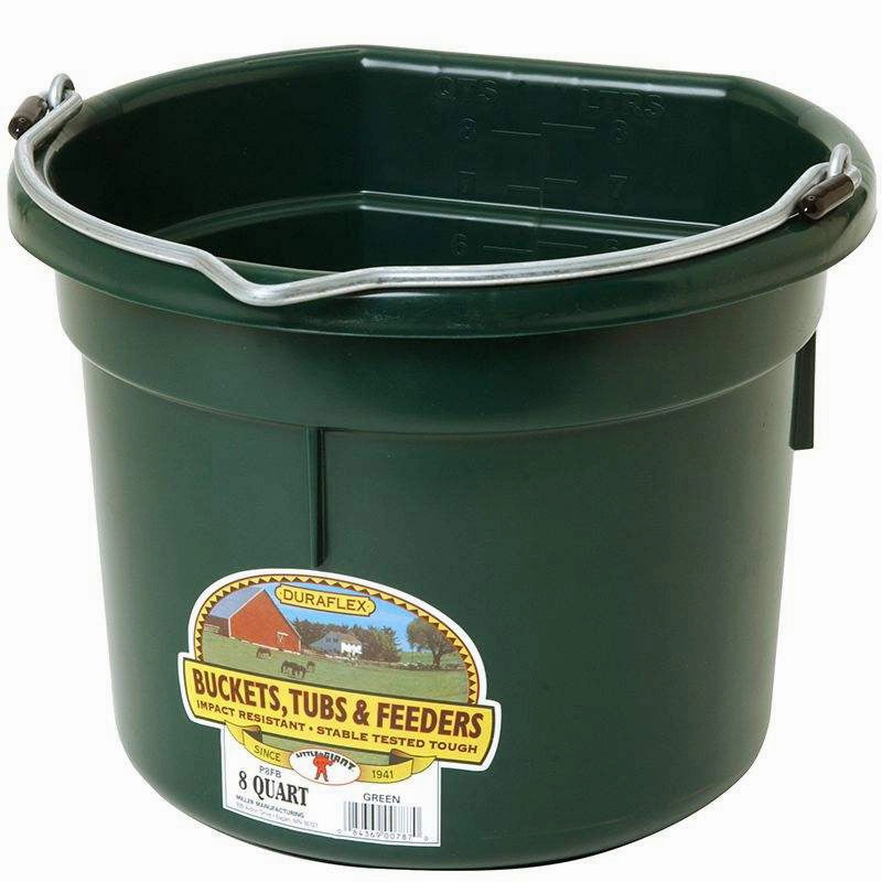 Flat Back Plastic Bucket, 8 qt