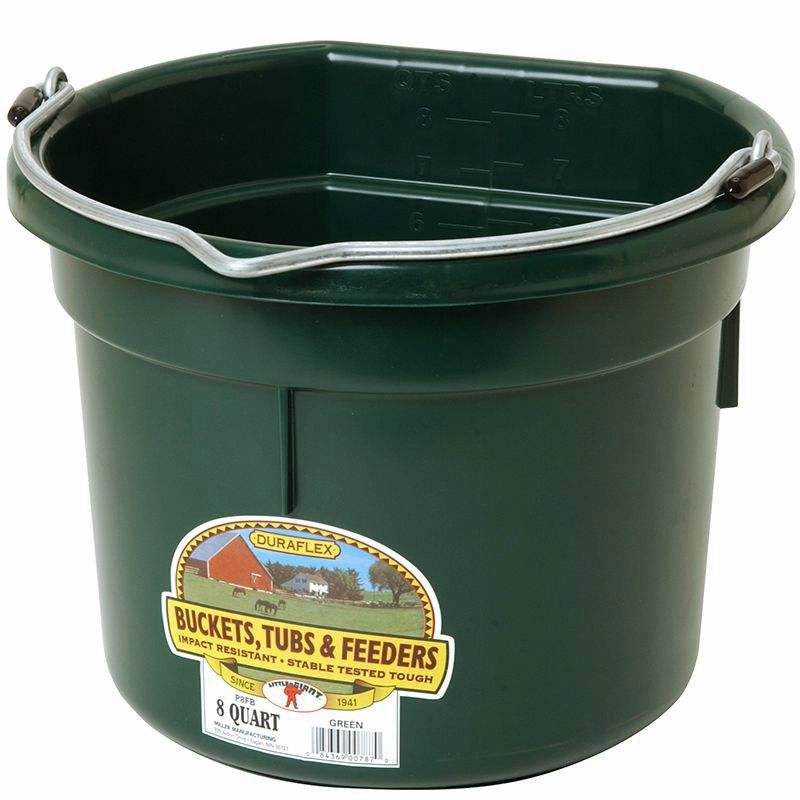 Flat Back Plastic Bucket, 8 qt