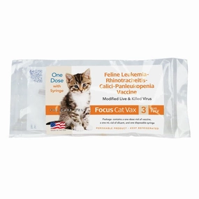 Focus Cat Vax 3 Plus FeLV Cat Vaccine, 1 Dose cat grooming cat shampoo cat conditioner cat comb cat grooming glove