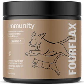 Fourflax Immunity Nutritional Powder Supplement For Cats & Dogs 200g plush dog toy soft chew toy squeaky plush pillow toy stuffed dog toy