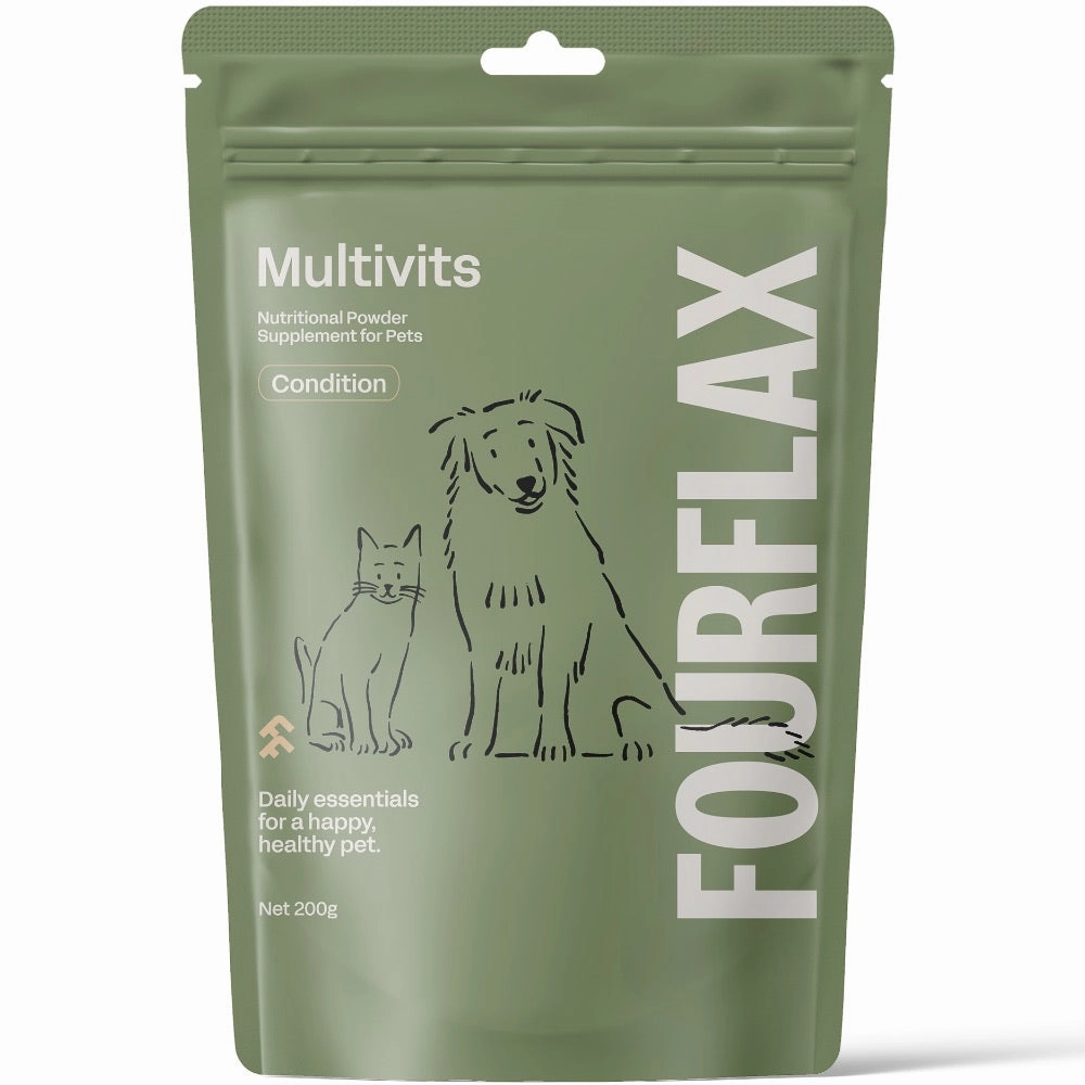 Fourflax Multivits Nutritional Powder Supplement For Cats & Dogs 200g sheep medicine goat wormer cattle supplement livestock vitamins farm animal health