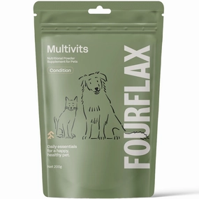 Fourflax Multivits Nutritional Powder Supplement For Cats & Dogs 200g sheep medicine goat wormer cattle supplement livestock vitamins farm animal health