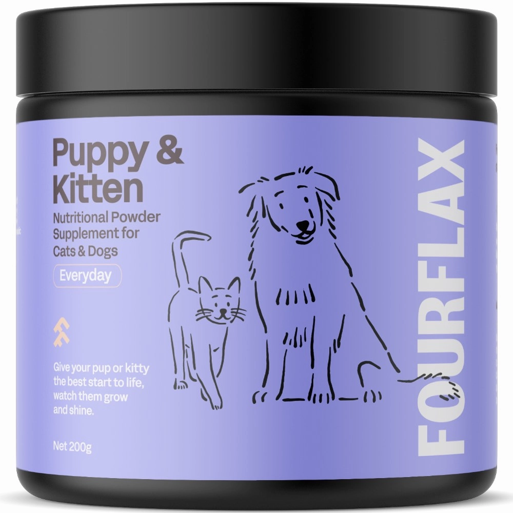 Fourflax Puppy & Kitten Nutritional Powder Supplement For Cats & Dogs 200g sheep medicine goat wormer cattle supplement livestock vitamins farm animal health