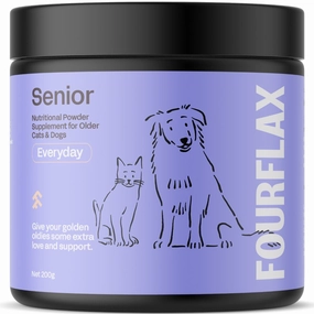 Fourflax Senior Nutritional Powder Supplement For Cats & Dogs 200g sheep medicine goat wormer cattle supplement livestock vitamins farm animal health
