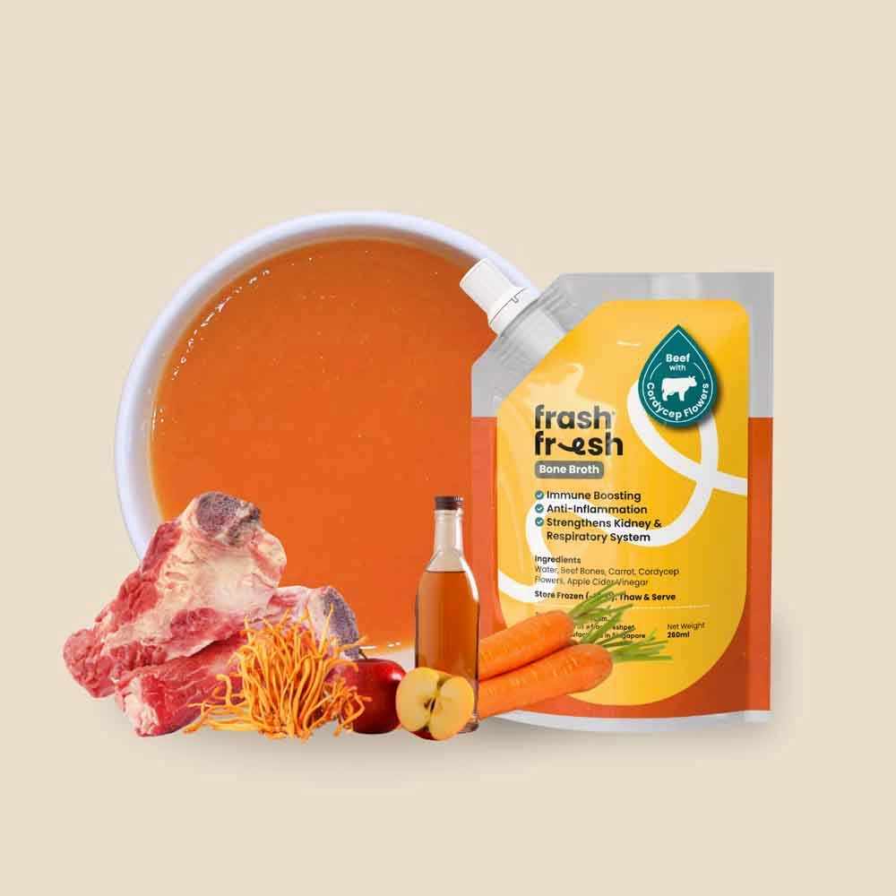 frashfresh Health Beef with Cordyceps Flowers Frozen Bone Broth For Dogs & Cats 260ml