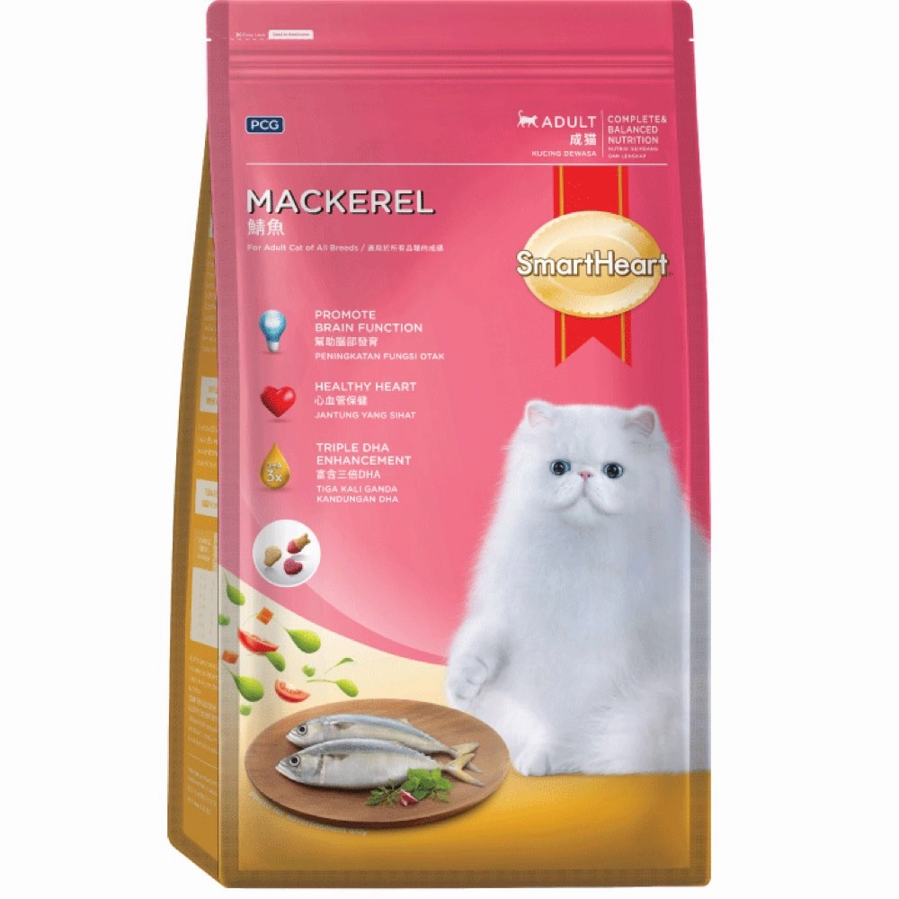 FREE TREAT w 1.2kg: Smartheart Mackerel Adult Dry Cat Food natural cat food soft cat treats freeze dried cat food organic cat treats indoor cat food