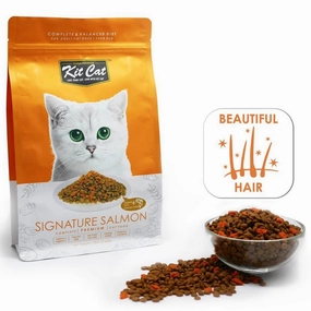 FREE TREATS:  Kit Cat Signature Salmon Dry Cat Food natural cat food soft cat treats freeze dried cat food organic cat treats indoor cat food