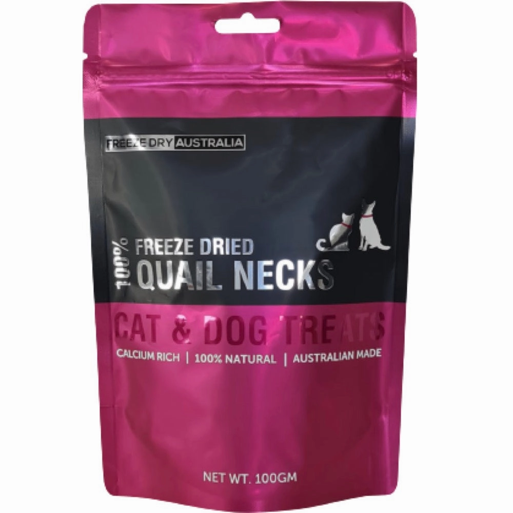 Freeze Dry Australia Quail Necks Cat & Dog Treats 100g natural cat food soft cat treats freeze dried cat food organic cat treats indoor cat food