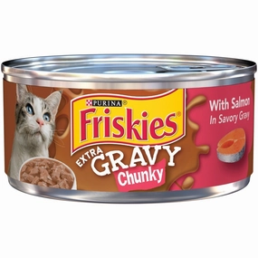 Friskies Extra Gravy Chunky with Salmon in Savory Gravy Canned Cat Food cat calming diffuser cat stress relief anxiety cat treats cat relaxing spray pet mood aid