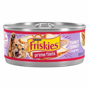 Friskies Prime Filets Turkey Dinner In Gravy Canned Cat Food cat calming diffuser cat stress relief anxiety cat treats cat relaxing spray pet mood aid