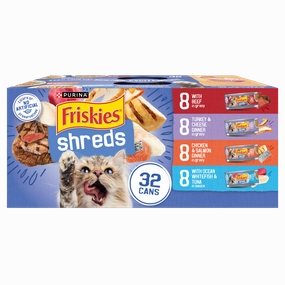 Friskies Shreds Variety Pack Canned Cat Food cat calming diffuser cat stress relief anxiety cat treats cat relaxing spray pet mood aid