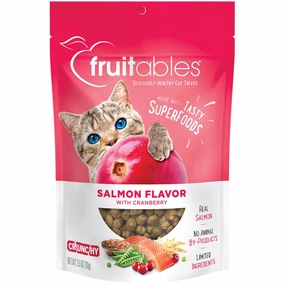 Fruitables Salmon with Cranberry Crunchy Cat Treats 2.5oz cat snacks catnip treats healthy cat food cat reward treats low calorie cat food