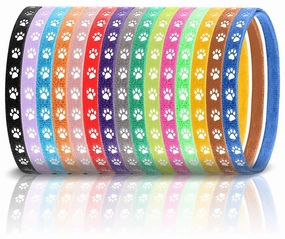 FurBaby 12" Whelping ID Collars, Multi/Paw Print, 15 ct plush dog toys fluffy dog toy dog cuddle toy dog toy set stuffed toy for dogs