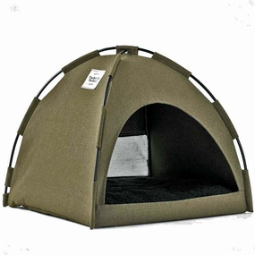 Furrytail Little Glamper Tent Olive Green Bed For Cats & Dogs dog harness dog training collar dog safety vest dog seatbelt dog ID tag