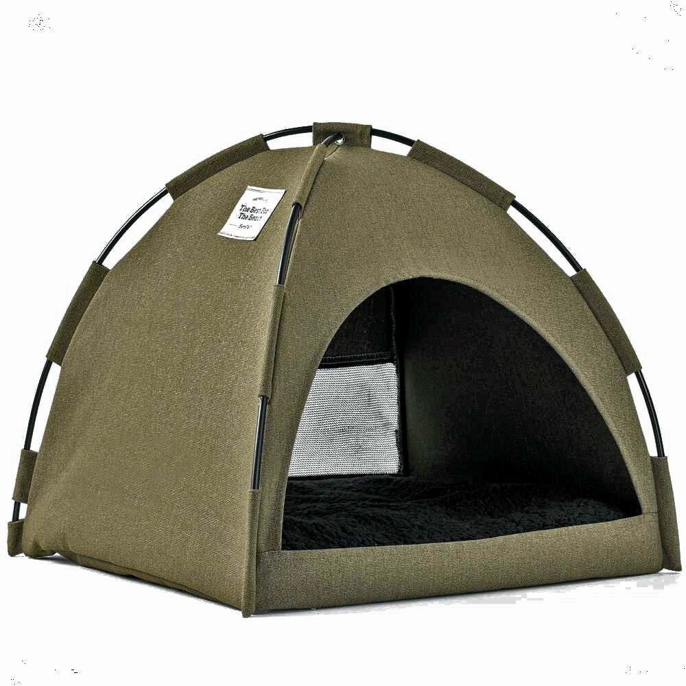 Furrytail Little Glamper Tent Olive Green Bed For Cats & Dogs dog harness dog training collar dog safety vest dog seatbelt dog ID tag