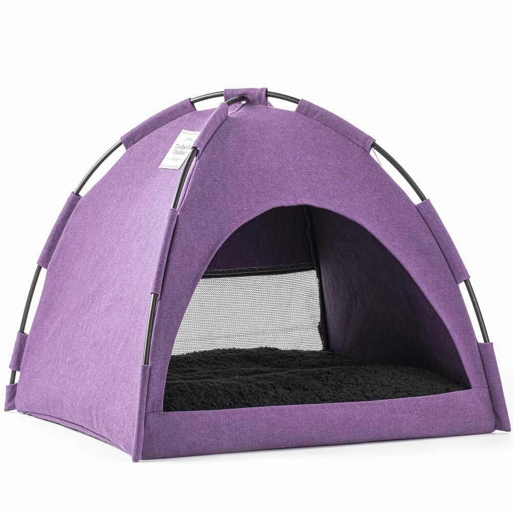 Furrytail Little Glamper Tent Purple Bed For Cats & Dogs cat accessories cat collar cat harness cat backpack cat ID tag