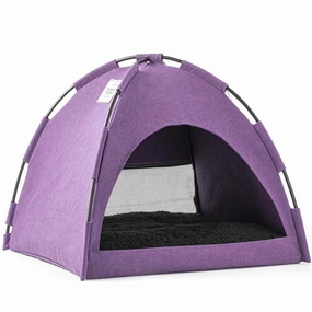 Furrytail Little Glamper Tent Purple Bed For Cats & Dogs cat accessories cat collar cat harness cat backpack cat ID tag