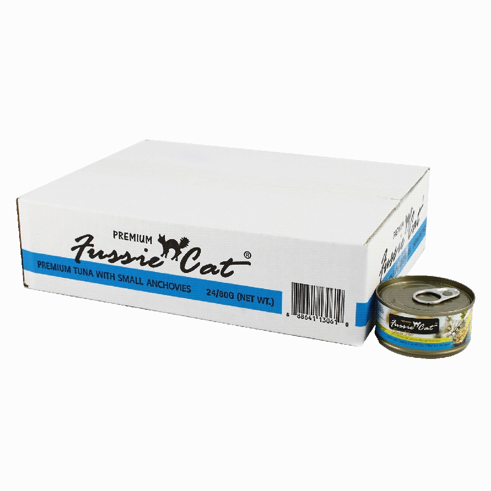 Fussie Cat Black Label Tuna with Small Anchovies in Aspic 80g