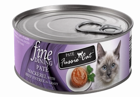 Fussie Cat Fine Dining Pate Mackerel with Beef Entree Wet Cat Food cat supplies cat house cat tree cat feeder cat collar