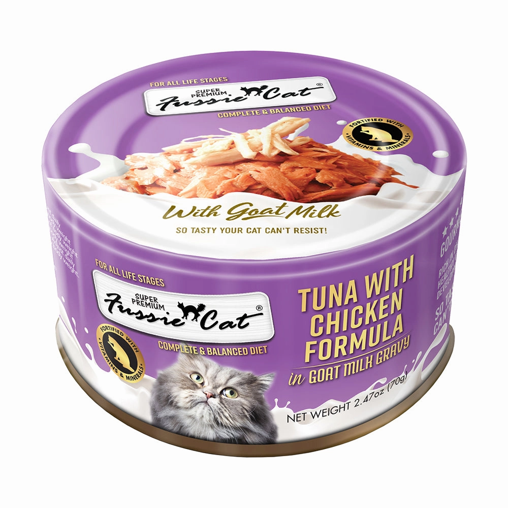 Fussie Cat Goat Milk Tuna with Chicken in Gravy 70g