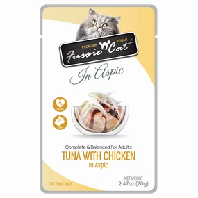 Fussie Cat In Aspic Tuna with Chicken Wet Cat Food Pouch cat supplies cat house cat tree cat feeder cat collar