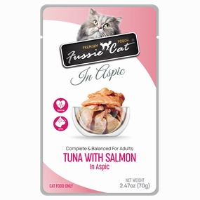 Fussie Cat In Aspic Tuna with Salmon Wet Cat Food Pouch cat treats toys for cats cat hair remover cat cleaning supplies cat food bowl