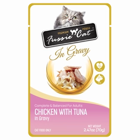 Fussie Cat In Gravy Chicken with Tuna Wet Cat Food Pouch cat supplies cat house cat tree cat feeder cat collar