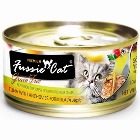 Fussie Cat Premium Tuna With Anchovies In Aspic Grain-Free Canned Cat Food 80g natural cat food soft cat treats freeze dried cat food organic cat treats indoor cat food