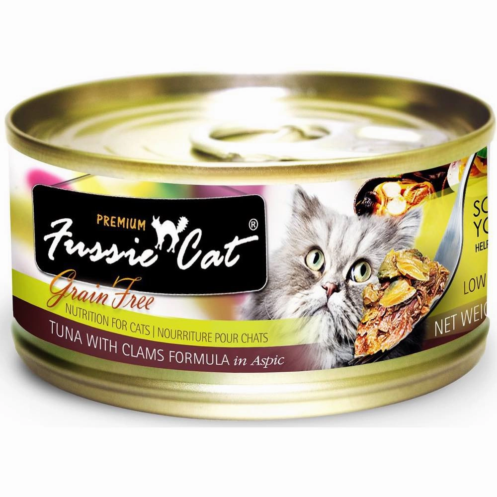 Fussie Cat Premium Tuna With Clams In Aspic Grain-Free Canned Cat Food 80g natural cat food soft cat treats freeze dried cat food organic cat treats indoor cat food