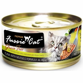 Fussie Cat Premium Tuna With Mussels In Aspic Grain-Free Canned Cat Food 80g natural cat food soft cat treats freeze dried cat food organic cat treats indoor cat food
