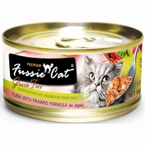 Fussie Cat Premium Tuna With Prawns In Aspic Grain-Free Canned Cat Food 80g natural cat food soft cat treats freeze dried cat food organic cat treats indoor cat food
