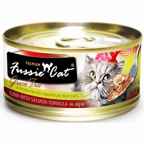 Fussie Cat Premium Tuna With Salmon In Aspic Grain-Free Canned Cat Food 80g natural cat food soft cat treats freeze dried cat food organic cat treats indoor cat food