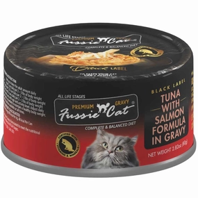Fussie Cat Premium Tuna With Salmon In Gravy Grain-Free Canned Cat Food 80g natural cat food soft cat treats freeze dried cat food organic cat treats indoor cat food