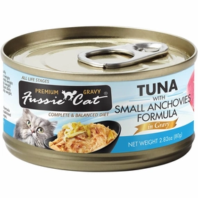 Fussie Cat Premium Tuna With Small Anchovies In Gravy Grain-Free Canned Cat Food 80g natural cat food soft cat treats freeze dried cat food organic cat treats indoor cat food