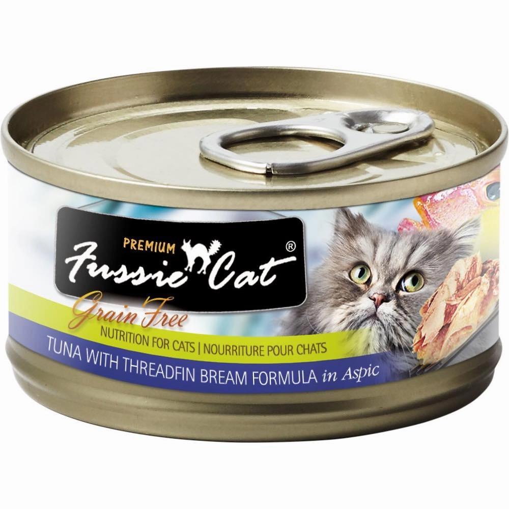 Fussie Cat Premium Tuna With Threadfin Bream In Aspic Grain-Free Canned Cat Food 80g natural cat food soft cat treats freeze dried cat food organic cat treats indoor cat food