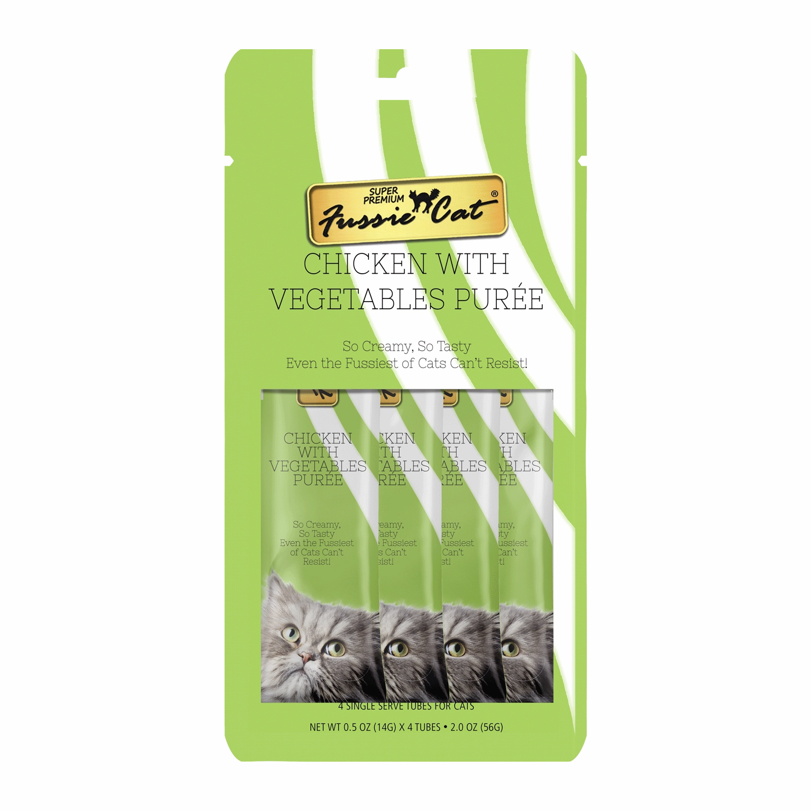 Fussie Cat Pure - Chicken with Vegetables 4pk 2oz Bag cat toys interactive cat toys cat teaser wand cat balls cat laser pointer