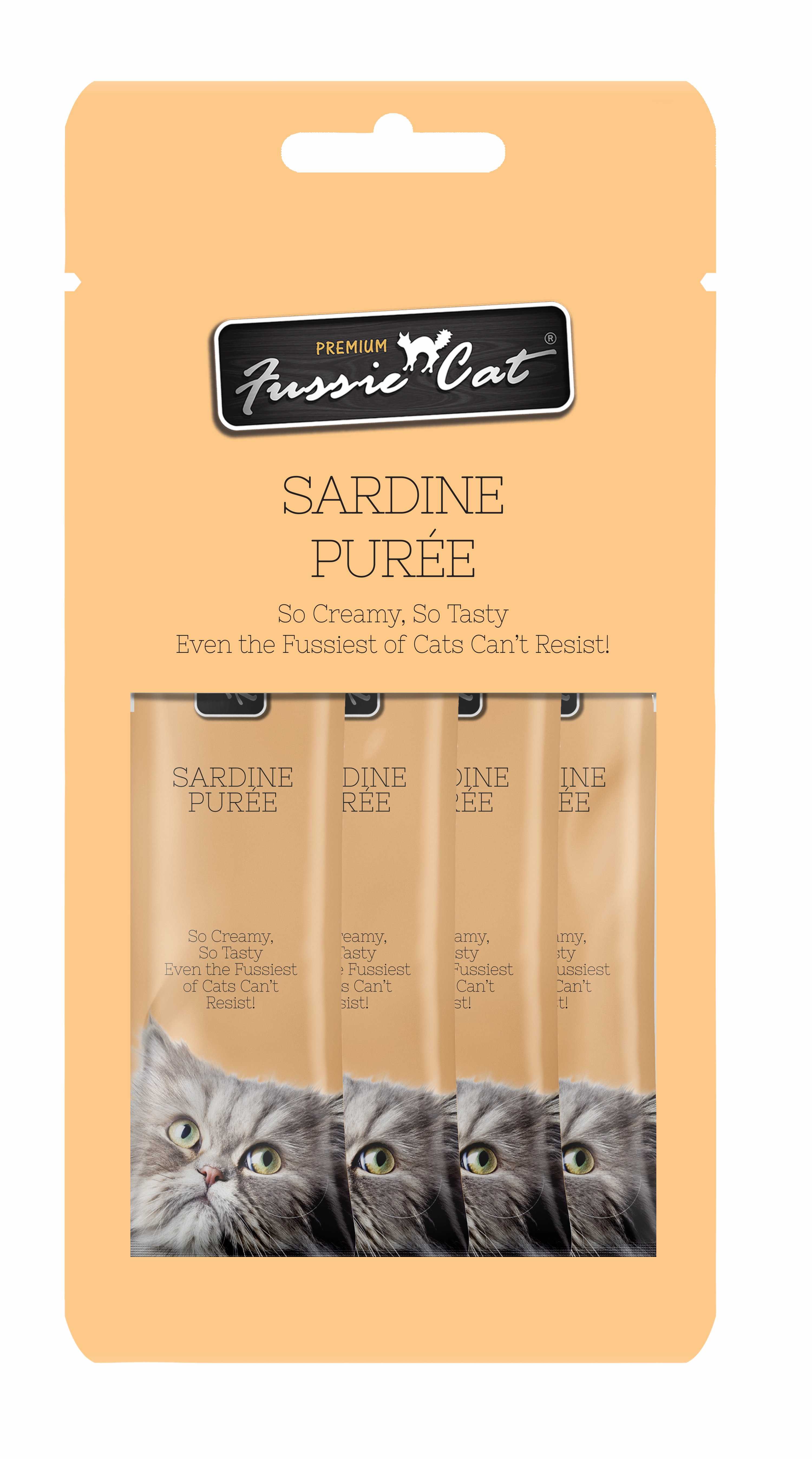 Fussie Cat Pure - Sardine 4pk 2oz Bag cat toys interactive cat toys cat teaser wand cat balls cat laser pointer