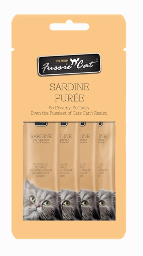Fussie Cat Pure - Sardine 4pk 2oz Bag cat toys interactive cat toys cat teaser wand cat balls cat laser pointer