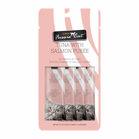 Fussie Cat Pure - Tuna with Salmon 4pk 2oz Bag cat toys interactive cat toys cat teaser wand cat balls cat laser pointer