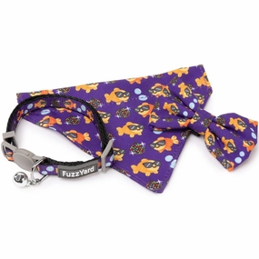 FuzzYard Cat Collar, Bandana & Bowtie Fashion Pack (Caturday Night Fever) cat leash cat bowtie cat hat cat bandana cat costume
