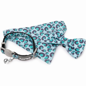 FuzzYard Cat Collar, Bandana & Bowtie Fashion Pack (Wild One Aqua) cat leash cat bowtie cat hat cat bandana cat costume