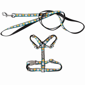 FuzzYard Cat Harness & Leash Walking Set (Cheesy Hearts) cat leash cat bowtie cat hat cat bandana cat costume