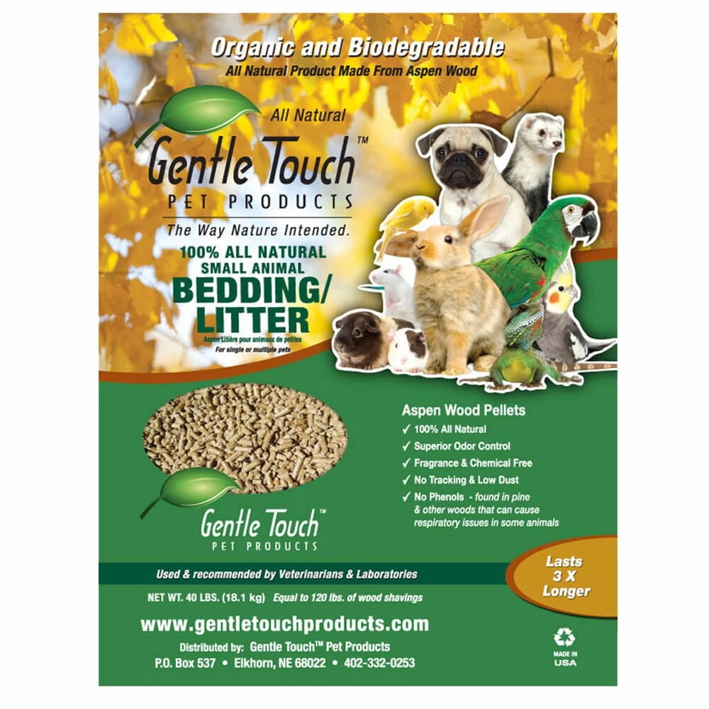 Gentle Touch Bedding/ Aspen Pellets, 40 lbs cat scratchers cat towers cat window perch cat heating pad cat calming spray