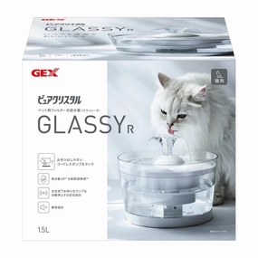GEX Pure Crystal Glassy R Cat Drinking Fountain 1.5L cat leash cat bowtie cat hat cat bandana cat costume