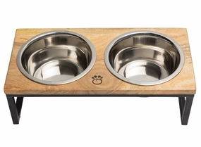 GF Pet Elevated Wood & Metal Feeder cat beds cat scratching post cat shampoo cat tunnel cat brush